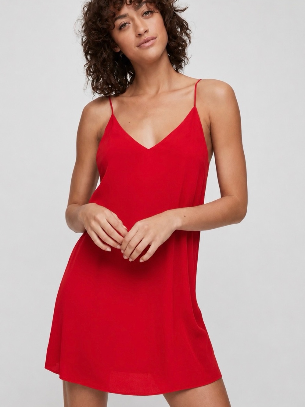 Aritzia Wilfred Free Red Vivienne Dress in Red size XS Slip Dress Style